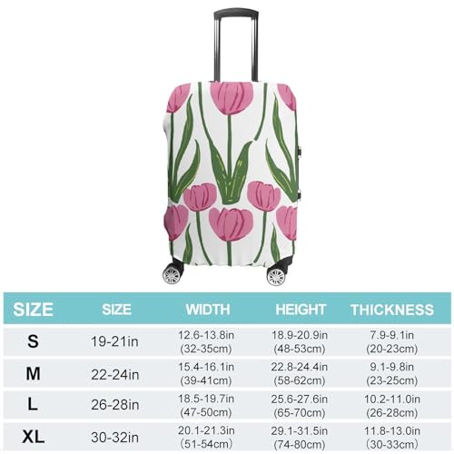 Peach FlowerPattern Luggage Cover Protector Anti-Scratch Suitcase Cover Washable Luggage Covers Fits 19-21 Inch Luggage2