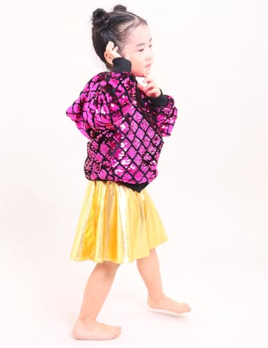 Image of Cilucu Kids Jackets Girls Boys Plaid Sequin Zipper Coat Jacket for Toddler Girls Birthday Outerwear Clothes