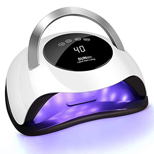Led Nail Lamp, 120w UV Led Gel Nail Light for Nail Polish with 4 Timer Setting and LCD, Professional Faster Nail Dryer for Home Salon