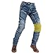 Produktbild oFzimTo Motorradhose Herren, Motorrad Jeans Herren mit Protektoren, Sportliche Motorrad Hosen, Motorrad Hose mit Oberschenkeltaschen (Blau,L)