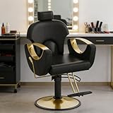 Anunweldo Friseurstuhl, Hydraulisch kippbarer Friseurstuhl, 360-Grad-Drehung...