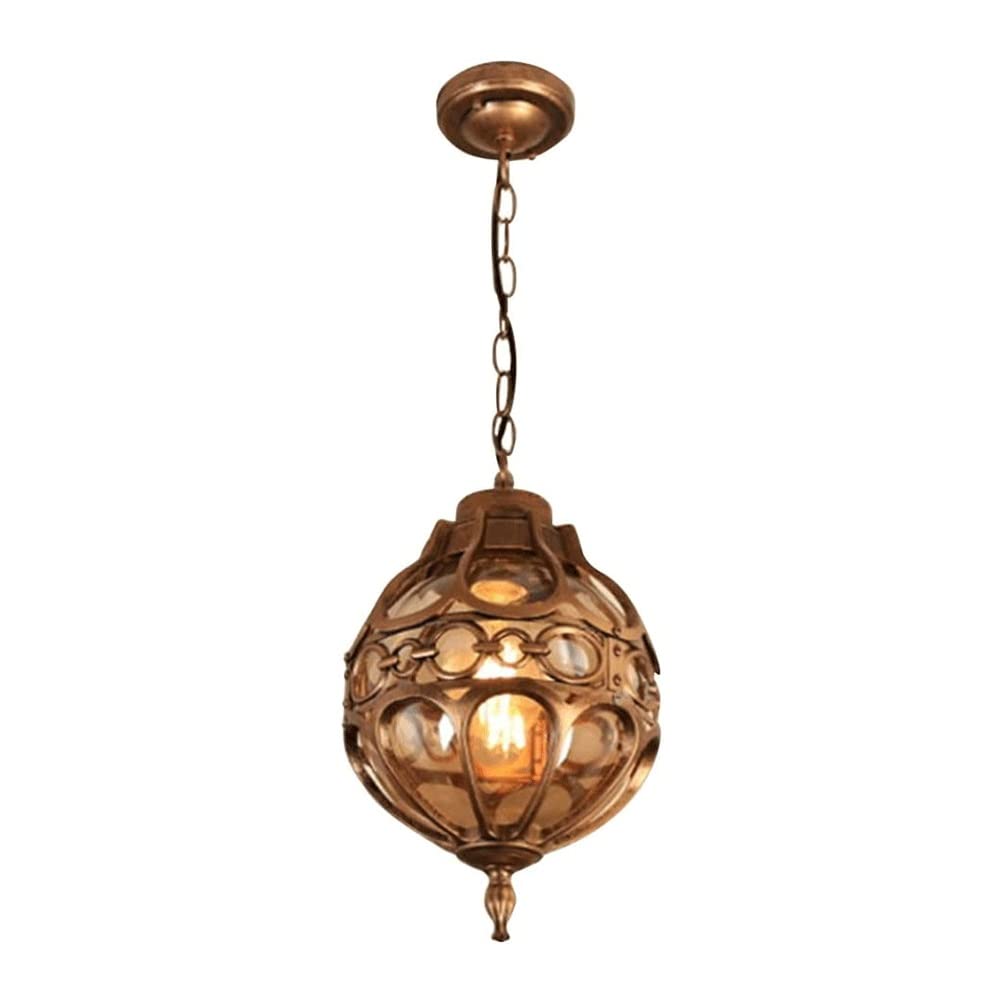 MYXJX Hanging Lights, Outdoor Vintage Porch Ceiling Hanging Lamp Aluminum Outside Waterproof Chandelier for Garden Patio Farmhouse Corridor Illumination Fixture
