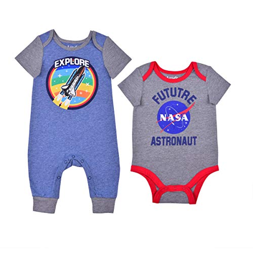 Image of NASA Astronaut Coverall and Onesie Set, Sleepwear Bodysuit, Play Romper for Baby