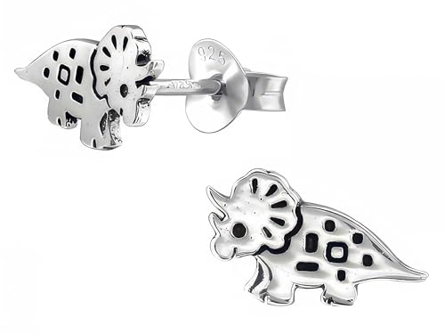 925 Sterling Silver Dinosaur Tiny Stud Earrings