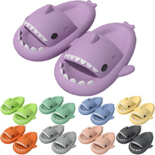 Shark Slides Unisex Hai Hausschuhe, Damen Badeschuhe, Herren Shark Slippers, rutschfest Cloud Slides, Open Toe Strand Soft Badelatschen, Shark Badeschlappen, Niedliche Cartoon-Sandalen Sommer Cover