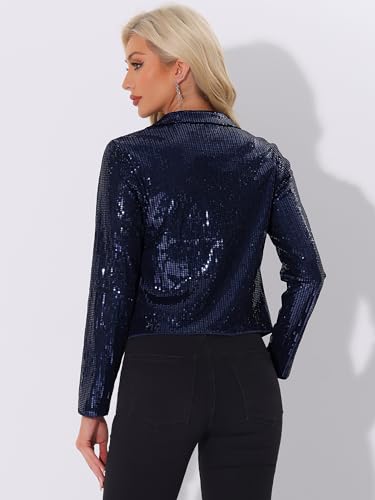 Allegra K Sequin Blazer for Women's Open Front Party Sparkly Bolero Shrug3