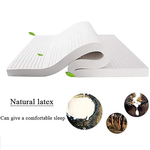 Cubrecolchón de látex natural extrafuerte, transpirable, diseño cómodo para el máximo apoyo al sueño y alivio de presión, ideal para aliviar el dolor de espalda y un sueño reparador