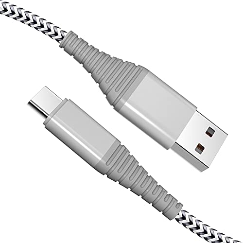 USB Type C Charger Cable 90 Degree 3 Pack 3ft 6ft 10ft Durable Braided for New MacBook 13 15 inch, Galaxy A10/A20/A51/A52/S10, LG V50/V40/G8, Nexus 5X 6P, HP Spectre 360, Elite X2 (Black White)
