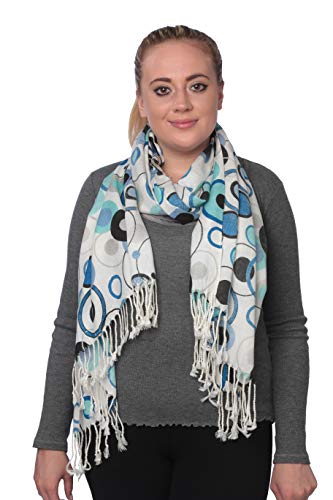 Women's Soft Pashmina Animal Jacquard Silk Wrap Circle Shawl Scarf