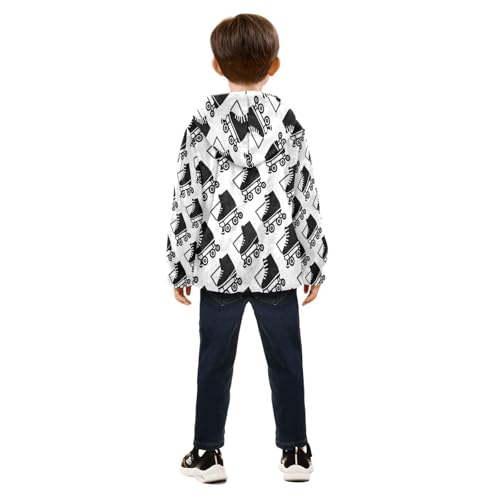 Roller Skates Pattern Print Design Toddler Fleece Jacket Girl Boys Hooded Fleece Jacket Coat Warm4