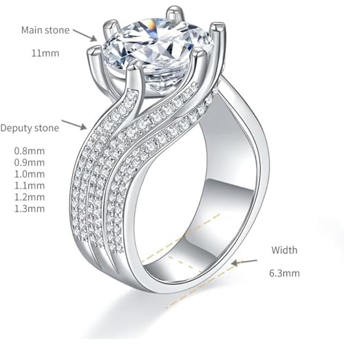 14K Gold 5 Carat Diamond Engagement Rings for Women | Excellent Cut | D-color,VVS1 Clarity | Engagement or Proposal Jewelry2