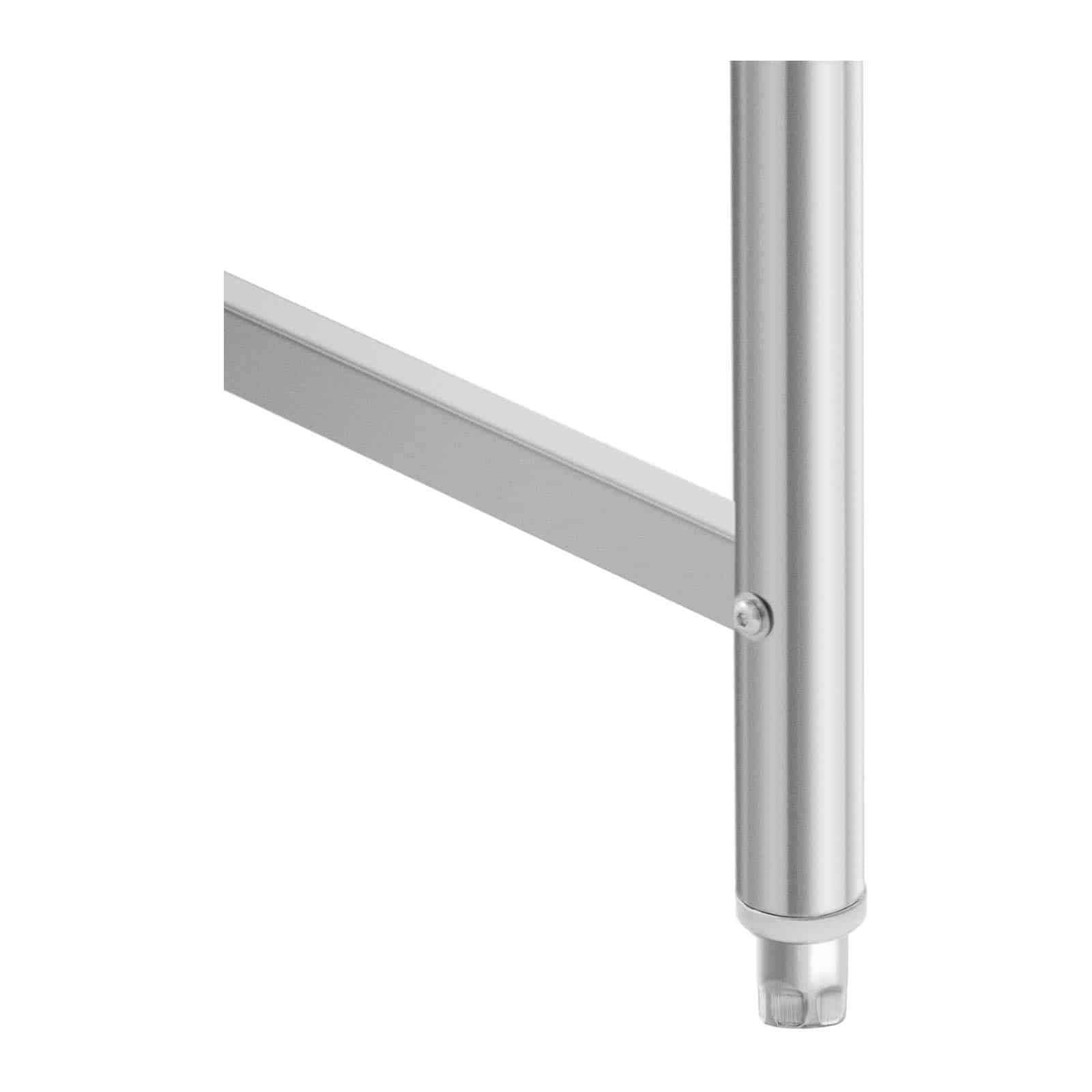Royal Catering RCAT-150/70-SPS Table de travail inox Plan de travail en inox Plan de travail professionnel Table de travail cuisine Adossée Dosseret 150 x 70 cm 300 kg