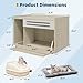 OUTGOODS 31.5 Inch Modern Litter Box Enclosure Cabinet, Concealed Litter Box with Vent Door/Left Side Storage Drawer & Shelf/Small Storage Cabinet/Raised Legs/Top Protectors,for All Kinds of Cats.