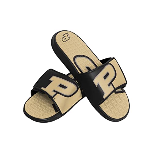 FOCO Purdue Boilermakers NCAA Mens Colorblock Big Logo Gel Slides - L