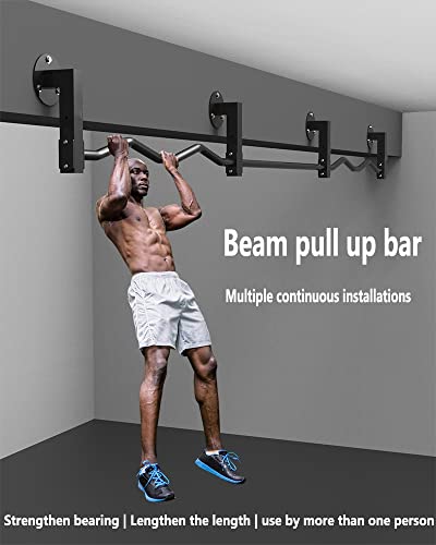 Pull Up Bar Stalowy drążek do podciągania z ciężką belką, poziomy drążek do garażu w domu, siłownia, poziomy drążek, bezpieczne obciążenie 300k, łatwy w montażu (Size : 119cm)