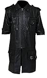 Classyak Men's Fashion Noctis Leather Fantasy Coat Faux Black X-Small