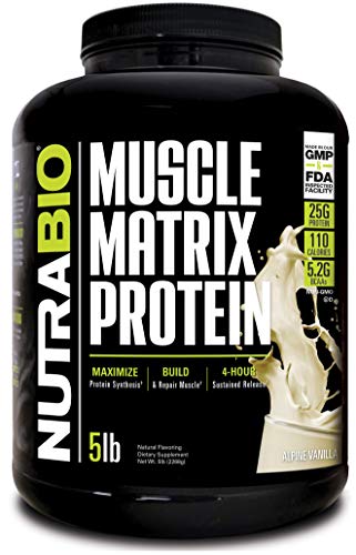NutraBio Muscle Matrix - Whey Protein Blend (Vanilla, 5 Pounds)