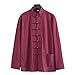 Veste Kung Fu Loose, Tai Chi Uniforme Hommes Chinoise Kung Fu Vêtements Coton Linge de Linge Vêtements Chun, Manches Longues Tang Costume Hanfu Veste Hanfu Couteau D red-2XL