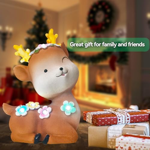 Niroza WL105 Solar Garden Statue Decor With Led-Lights - 7 Led Solar Deer Outdoor Figurine Lights Mothers Day thumb #2