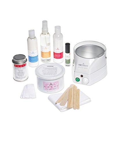 Amber Deluxe Depilatory Kit for Salons & Spas - Includes Warmer Bath, Classic Formula, Applicators, Muslin, Pre/Post Essentials, Compact & Travel Ready, AMB-E172