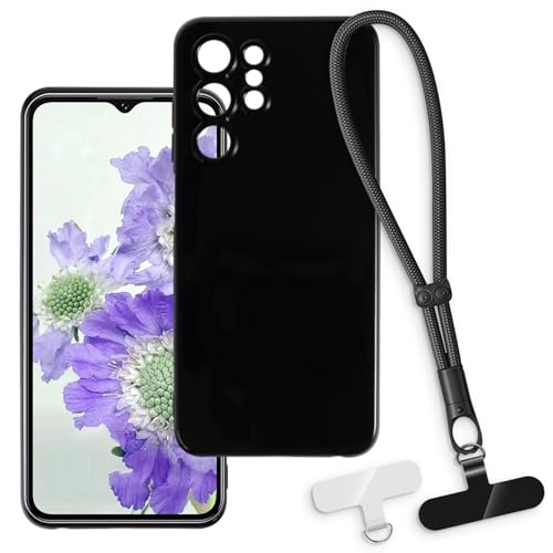 OAGELIM 2-in-1�ی�P�[�X�ƃ��X�g�X�g���b�v Oukitel C1 Plus 2025 �Ƃ̌݊������� ���O���\�ȃ��j���[�h�t���d�b�J�o�[�A����~�ߕ����h�~�O���b�v�n���h�� (�u���b�N + �u���b�N)