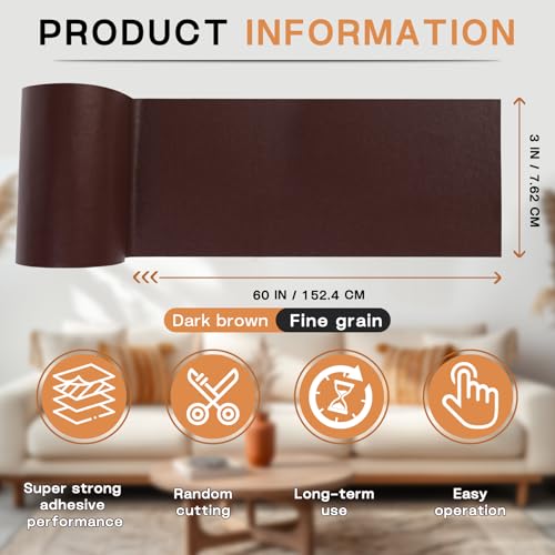 Dark Brown Self-Adhesive Leather Patch