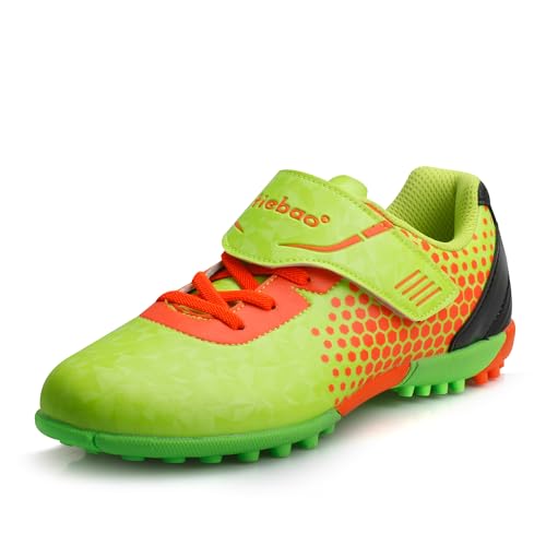 Kids Soccer Shoes Laceless Turf Outdoor Boys Girls TF Football Little Big Child Soccer Cleats