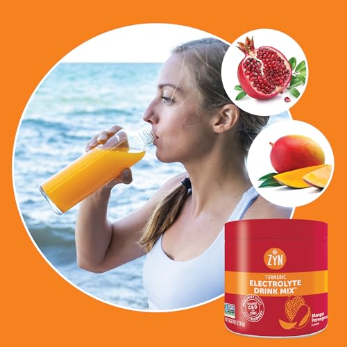 ZYN Electrolyte Hydration Drink Mix (30 Servings), Mango Pomegranate Electrolytes Powder, Hydrating Formula w/Turmeric Curcumin, Vitamin C & D,... - Image 4