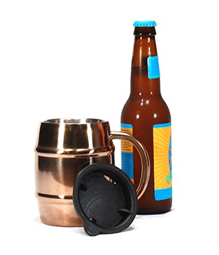 copper insulated coffee mug - Trendiware Double Wall Stainless Steel Insulated 14oz Beer Mug, Coffee Mug (Copper Finish, 1)
