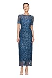 JS Collections Women's Abbie Column Ankle Gown, DEEP Teal
