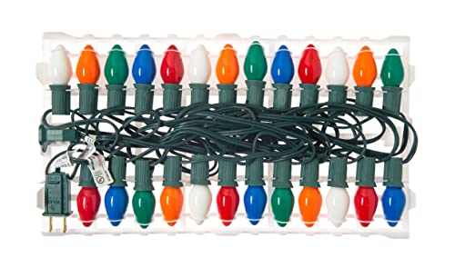 Creative Hobbies 25 Ft Multi-Color Ceramic C7 Christmas Light String - Indoor/Outdoor Classic Holiday Decor Lights For Home, Patio, And Garden #TOP2
