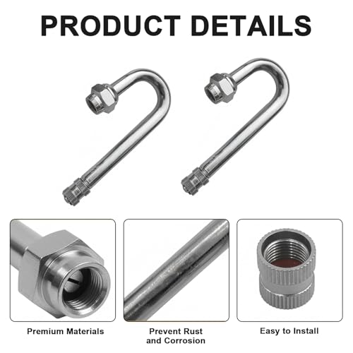 Image of 5 Pack Heavy Duty Metal Dually Valve Stem Extenders for RV & Truck Tires | Solid brass leak-proof valve extenders with hex nut for fast, effortless inflation on RV, dually truck & trailer tires