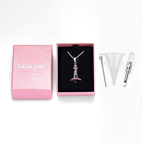 Oinsi Men's Cremation Jewelry Lighthouse Memorial Urn Necklace For Loves One + Gifts Box+Filling Kits #TOP6