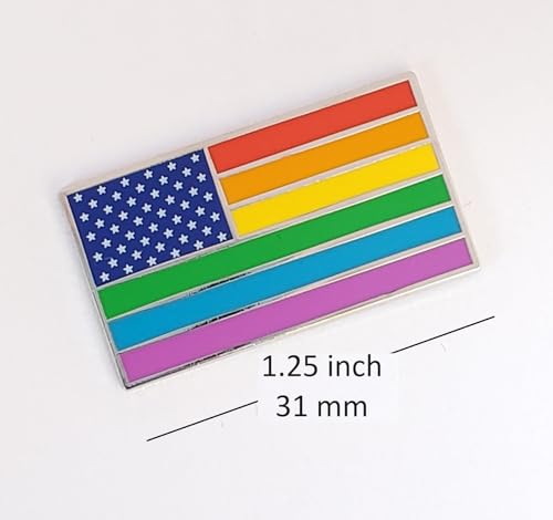 American USA Rainbow Gay Pride Flag Enamel Lapel Pin with Magnetic Backing for jacket, backpack, memorial, clothes, bag, shirt (1)3