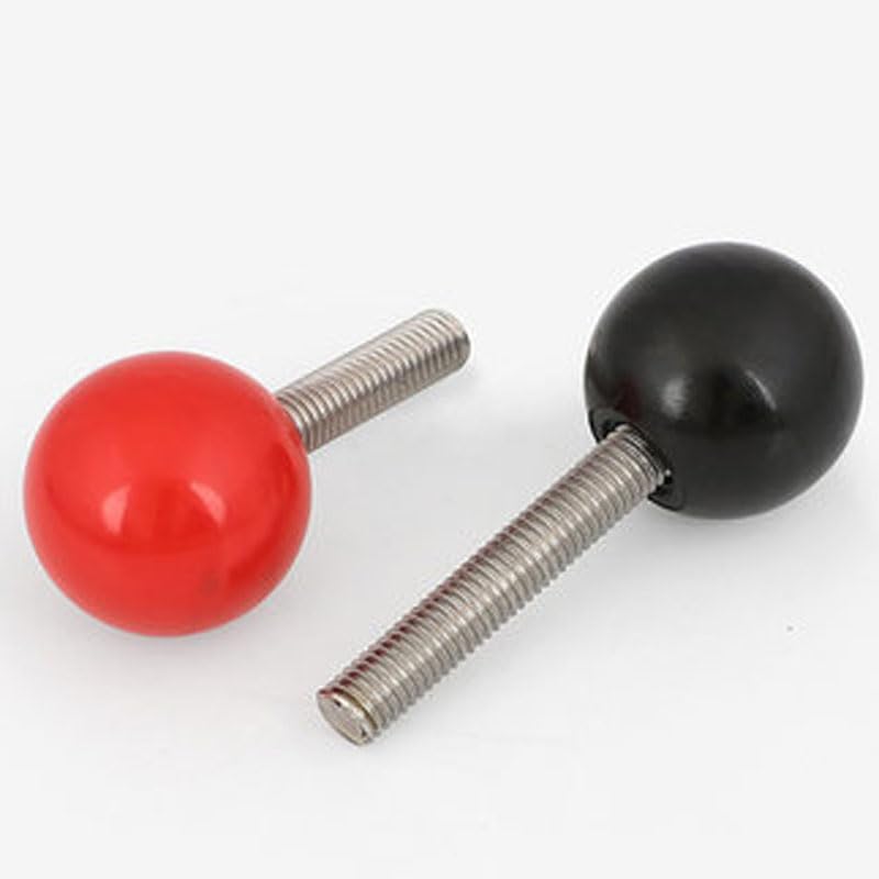 M4 Thumb Screw Plastic Ball head Bolts Black/Red Spherical Screws 2PCS - (Dimensions: M4x45mm, Length: Black)