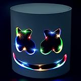 DJ LED Mask, Halloween Party Music Festival Full Head Helmet Light Up Cosplay Mask