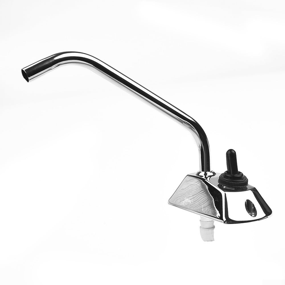 Robinet d'eau électrique en acier inoxydable 12 V avec interrupteur, robinet en alliage de zinc pour bateau, caravane, camping-car, rotation à 360°