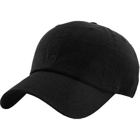 KBE-Classic BLK Classic Washed Cotton Dad Hat Baseball Cap Polo Style Cover