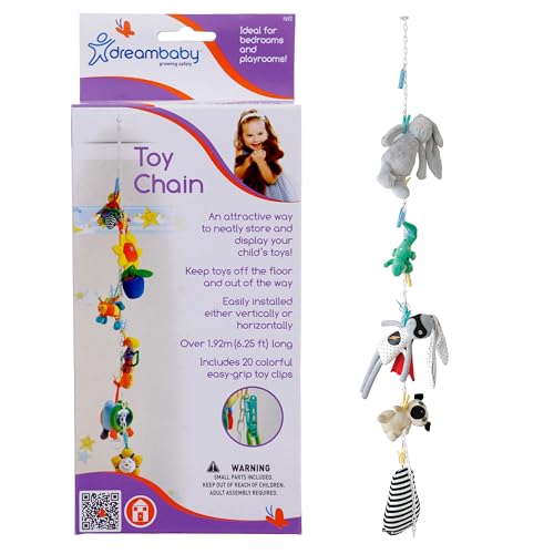 Image of Dreambaby Toy Chain Organizer with Clips - Baby Plush Holder - Model L692