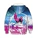 SAYM Unisex Simulation Printing Galaxy Pocket Hooded Sweatshirt Alpaca L