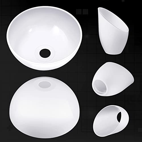 Image of Hortsun Lamp Shades for Floor Lamps 4 Pcs White Replacement Plastic Lampshade 2 Pack 1.65 inch Fitter 10 inch Diameter Bowl Shape 2 Pack 1.97 inch Bottom Size Horseshoe Shape for LED Torchiere Floor Lamps Upright