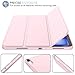 iMieet iPad Air 11 Inch Case M4/M3/M2(2026/2025/2024), iPad Air 5th/4th Generation Case 2022/2020 10.9 Inch with Pencil Holder,Trifold Stand Smart Case with Soft TPU Back(Pink)