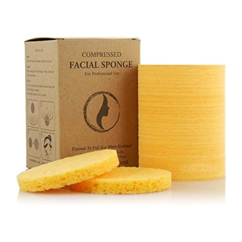 Facial Sponges - APPEARUS Compressed Natural Cellulose Face Sponge | Made in USA | Professional Spa Sponges for Face Cleansing, Massage, Pore Exfoliating, Mask, Makeup Removal (Yellow) Cover