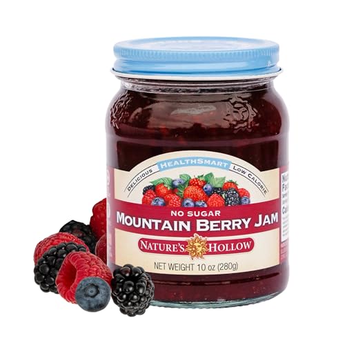 Nature's Hollow Mountain Berry Jam: Sugar Free Jam and Preserves, Low Cal, Non GMO, Keto Jam, Vegan...