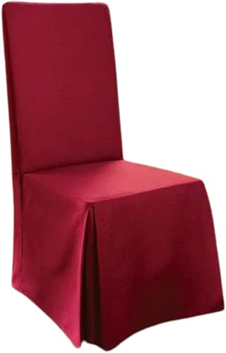 Sure Fit SF33880 - Funda larga para silla de comedor pato de algodón hasta 42 pulgadas de alto lavable a máquina 100 algodón color claret 24 x 24 x
