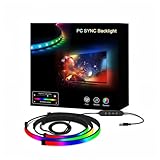 ZIWJGPCCV LED Strip Lights for 34-Inch PC Monitor, RGB Backlight for Screen Sync with Smart App Control, Gaming Room & Desk Decor, 3 Sides