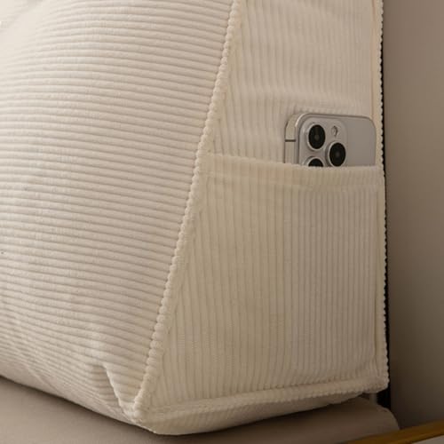 Coussin de lecture triangulaire contre le mal de dos dossier de lit gris - 7
