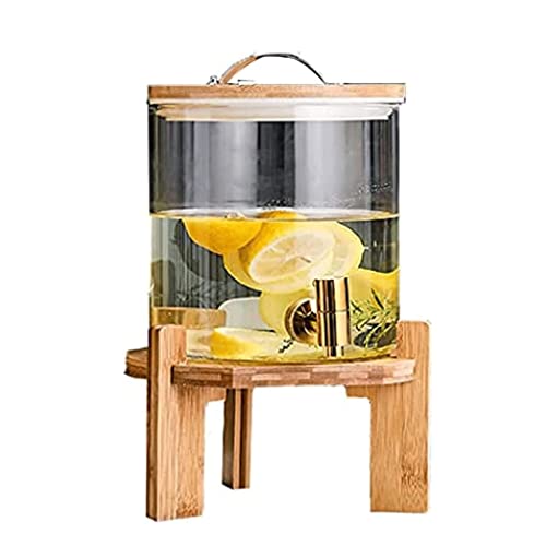 LUKERY getränkespender Glas-Getränkespender für Partys mit Stand-Getränkespender mit 100% auslaufsicherem Edelstahlzapfen-Eiswasserspender tragbar Cover