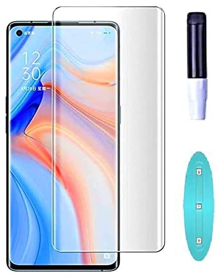 Image of UV Tempered Glass Screen Protecter for Oppo Reno 6 Pro 5G | Full Covrage | 9H Hardness|Bubble Free | with Installation Kit-Clear