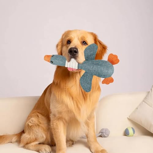 Efymosce 2 Stück Hundespielzeug Unzerstörbar,Anti Stress Ente für Hunde,Spielzeug Hund,Unzerstörbares Hundespielzeug,Welpenspielzeug,Dog Toys,Kuscheltier Gans für Aggressive Kauer